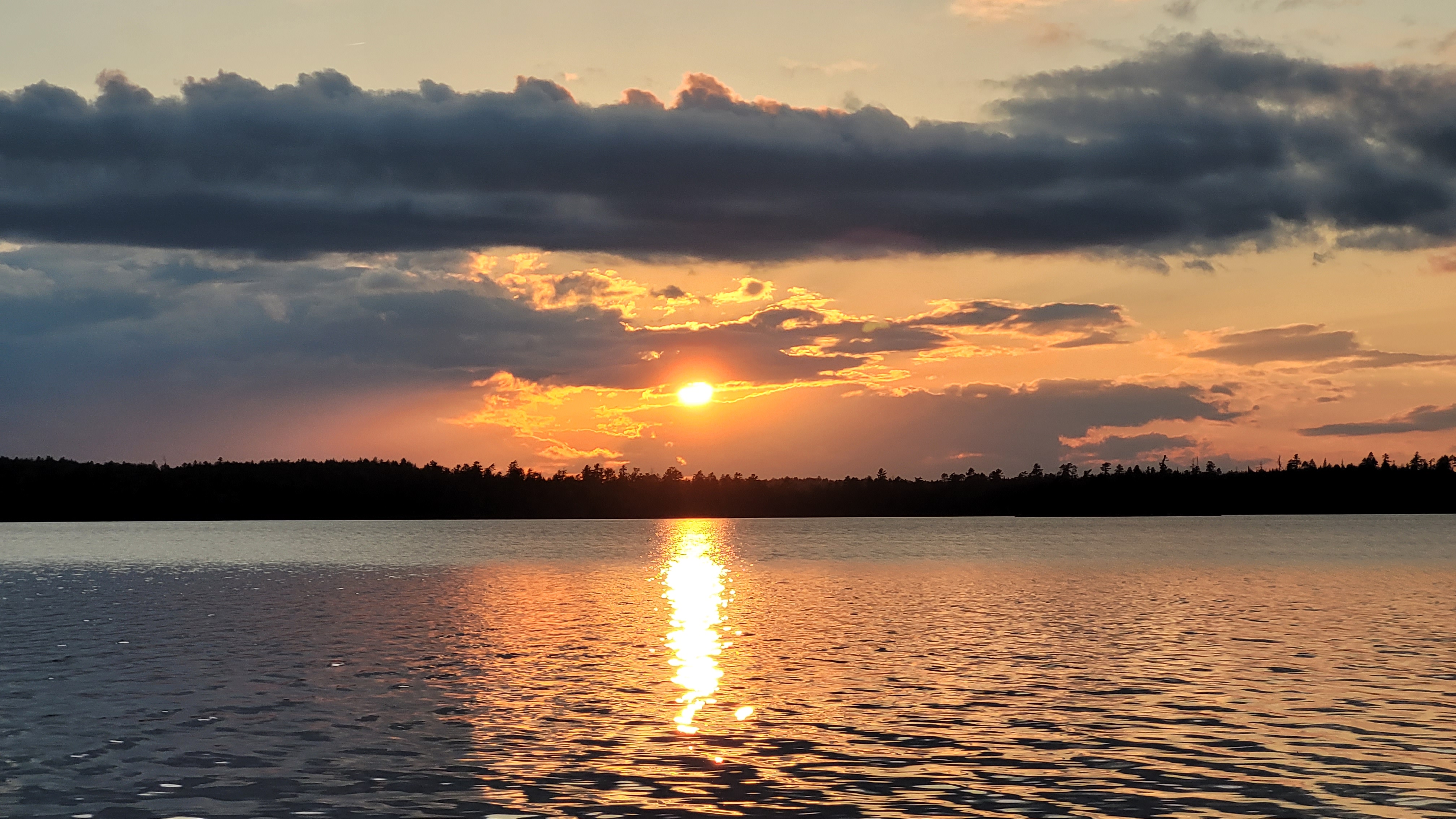 Sunset over the water